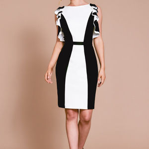 Beasley Colorblock Ruffle Dress